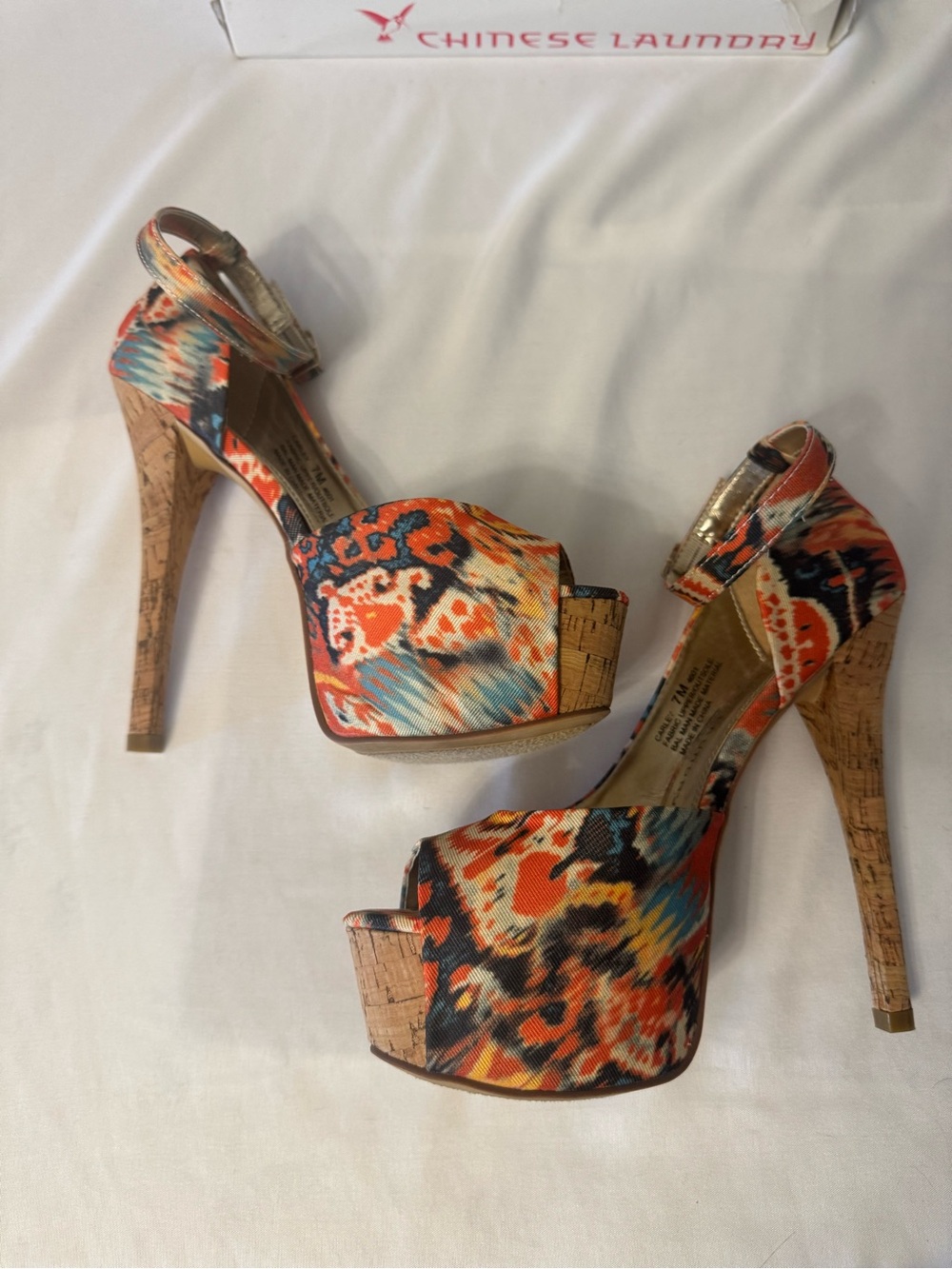Chinese Laundry CARLEY Cork Heel Platform Stilletto Size 7 Women’s